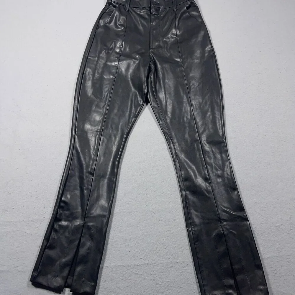 Abercrombie‎ & Fitch Curve Love Flare Skinny High Rise Vegan Leather Pants 29/8